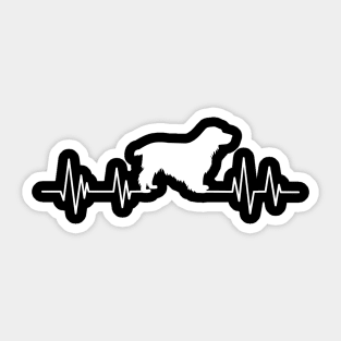 Cocker Spaniel dog Heartbeat dog Heartbeat dog Silhouette Sticker